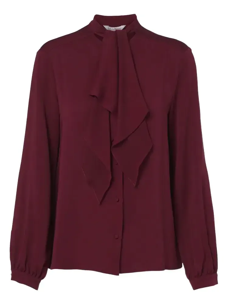 Tie-neck silk blouse