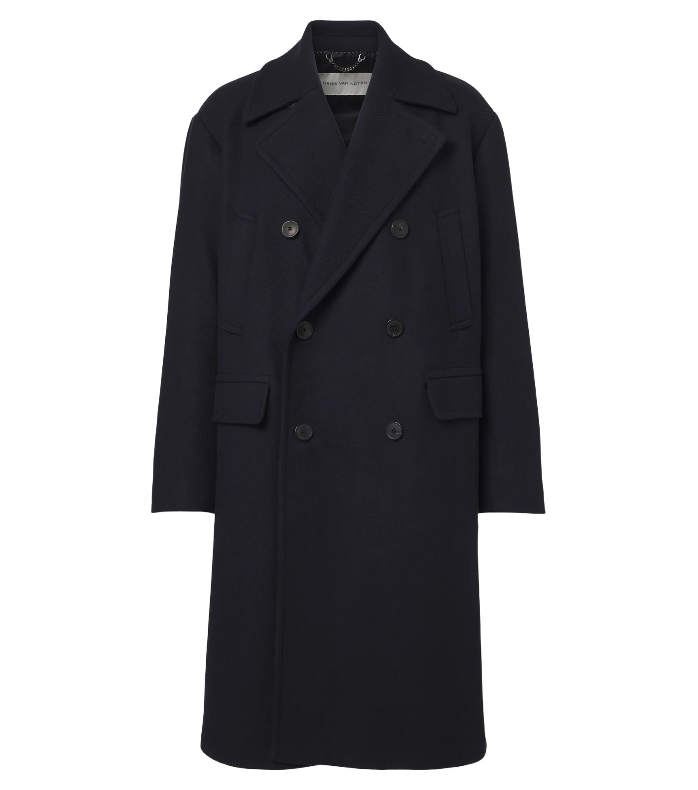 Double-breasted wool-blend coat