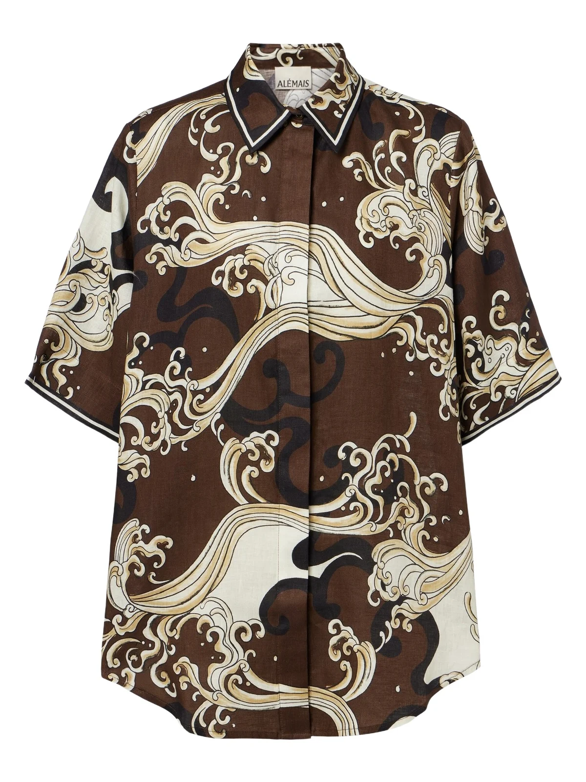 Alémais Otis printed oversized linen shirt