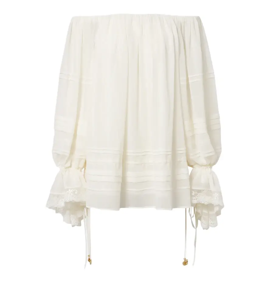 Xu Zhi Lace-trimmed off-shoulder top | Image 1 Xu Zhi Lace-trimmed off-shoulder top | Image 1