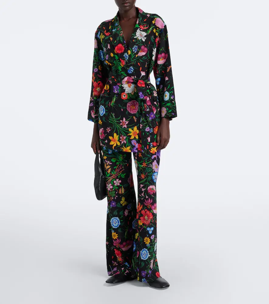 Gucci Flora belted silk crêpe de chine shirt | Thumbnail 3 Gucci Flora belted silk crêpe de chine shirt | Thumbnail 3