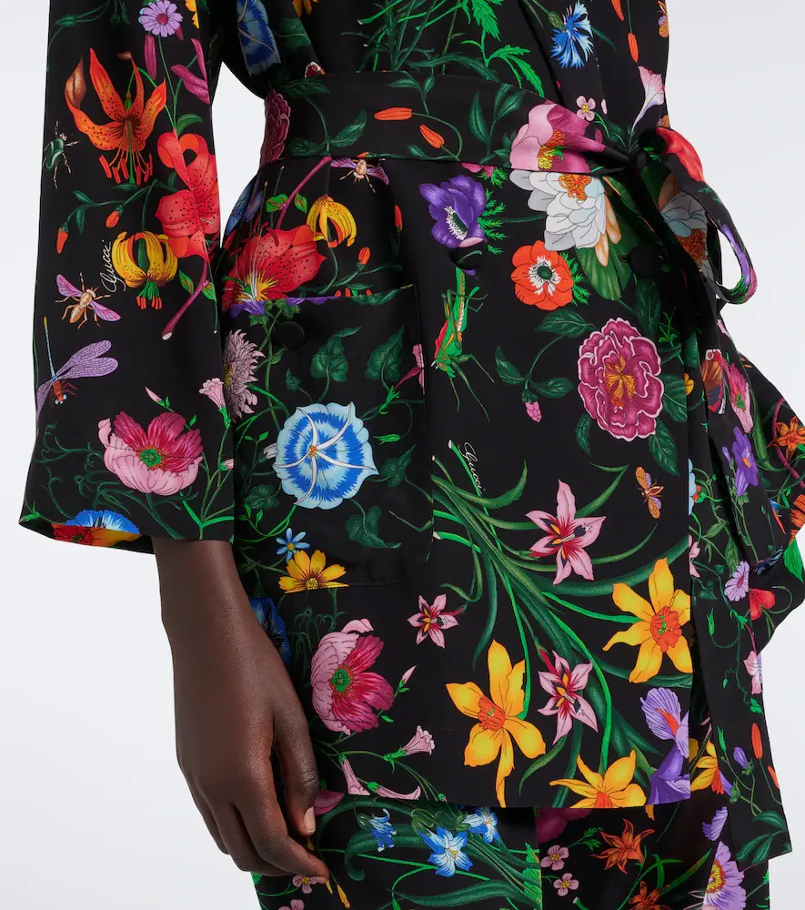 Gucci Flora belted silk crêpe de chine shirt | Thumbnail 5 Gucci Flora belted silk crêpe de chine shirt | Thumbnail 5