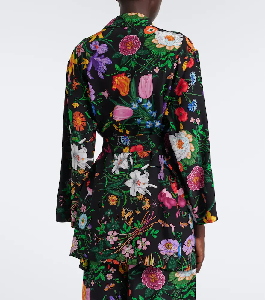 Gucci Flora belted silk crêpe de chine shirt | Thumbnail 6 Gucci Flora belted silk crêpe de chine shirt | Thumbnail 6