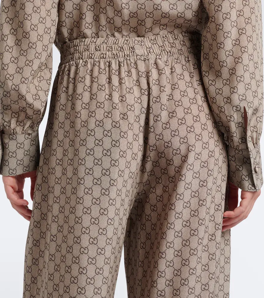Gucci GG silk crêpe de chine palazzo pants | Thumbnail 2 Gucci GG silk crêpe de chine palazzo pants | Thumbnail 2