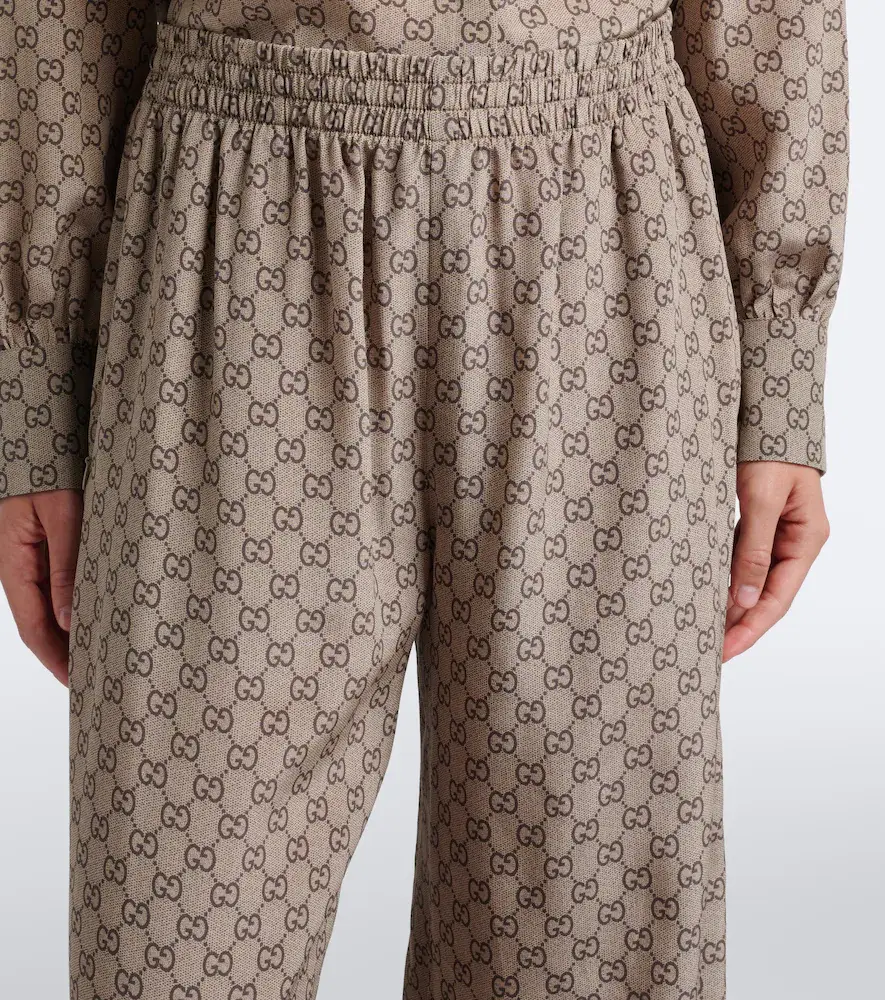 Gucci GG silk crêpe de chine palazzo pants | Thumbnail 3 Gucci GG silk crêpe de chine palazzo pants | Thumbnail 3