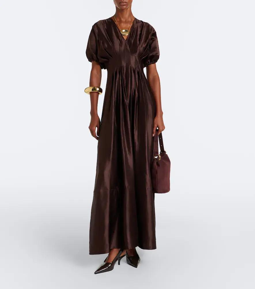 Joseph Nova pleated linen and silk maxi dress | Thumbnail 5