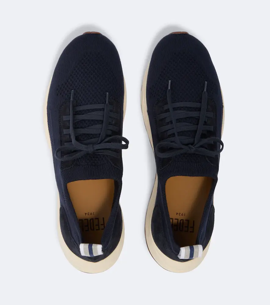 FEDELI Knitted suede-trimmed sneakers | Thumbnail 2