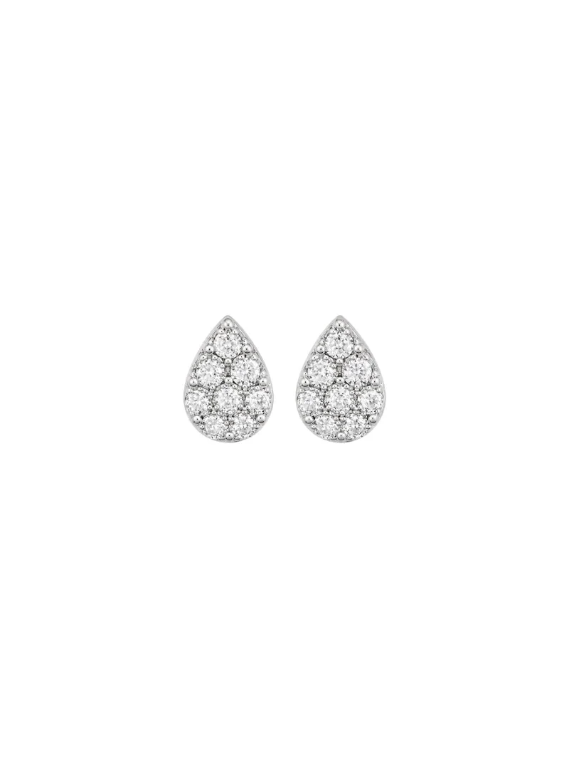 0.18ct Diamond 14K Gold Pave Pear Stud Earrings 0.18ct Diamond 14K Gold Pave Pear Stud Earrings