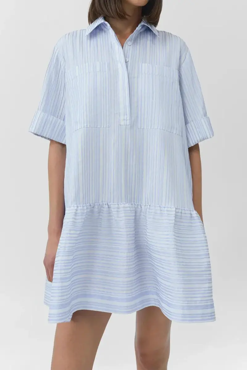 Simkhai Cris Short Sleeve Shirt Dress | Thumbnail 3 Simkhai Cris Short Sleeve Shirt Dress | Thumbnail 3