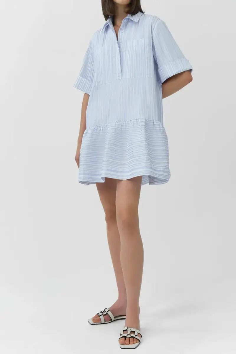 Simkhai Cris Short Sleeve Shirt Dress | Thumbnail 4 Simkhai Cris Short Sleeve Shirt Dress | Thumbnail 4