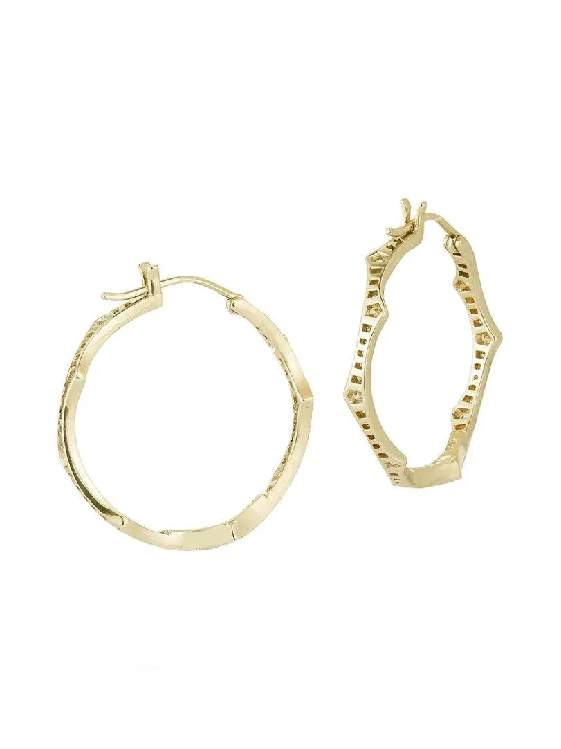 Diamond Medium Briar Hoop Earrings Diamond Medium Briar Hoop Earrings
