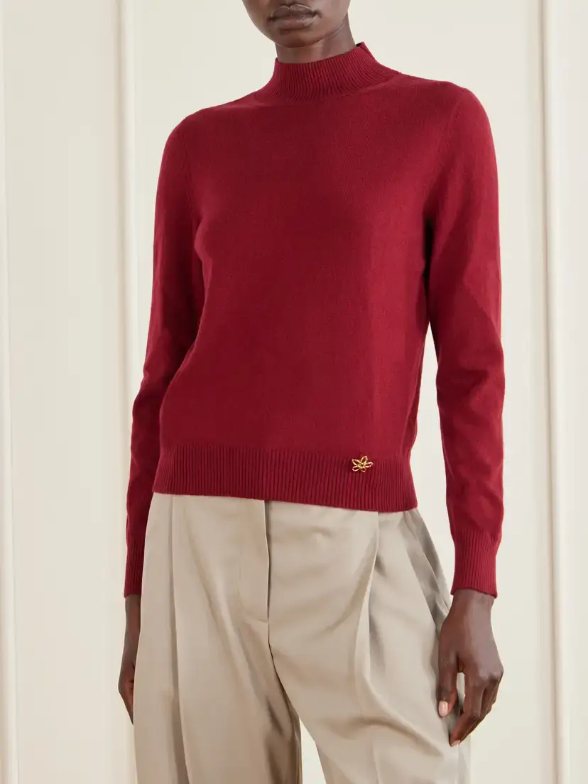 Oscar de la Renta Scarf-detailed Cashmere Sweater | Thumbnail 3