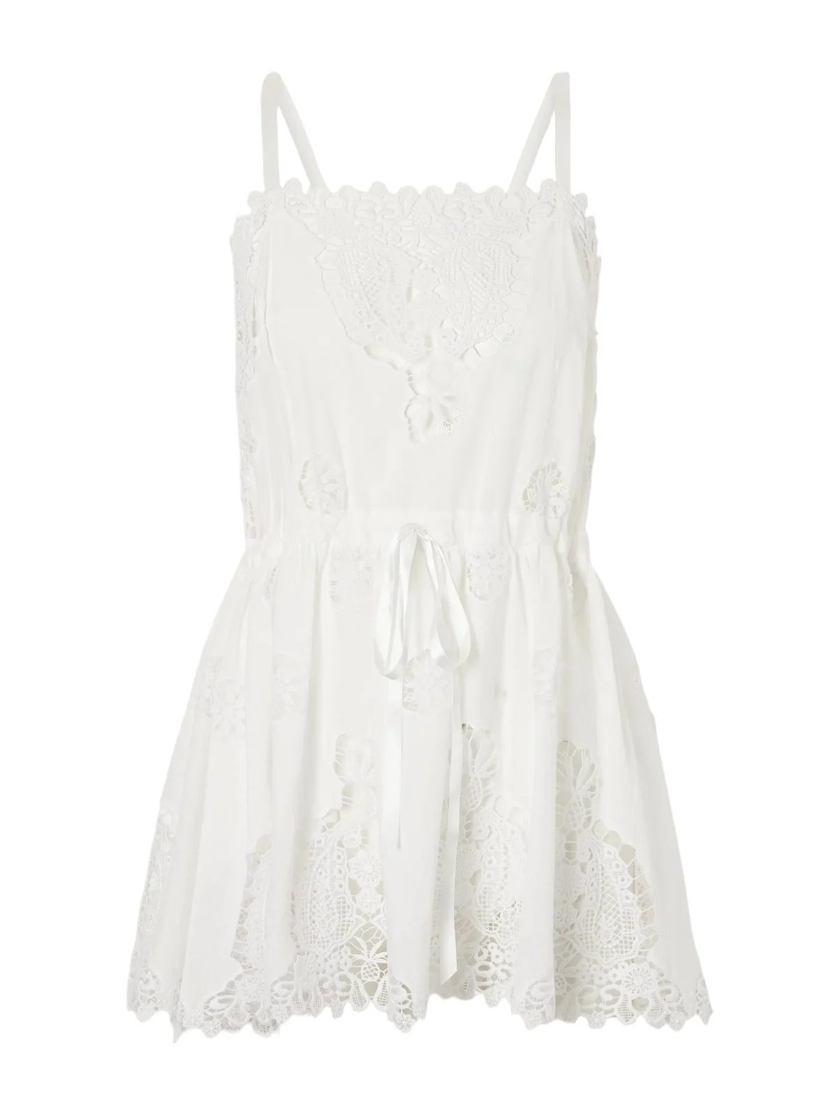 Brielle Guipure Lace-trimmed Cotton-blend Mini Dress Brielle Guipure Lace-trimmed Cotton-blend Mini Dress