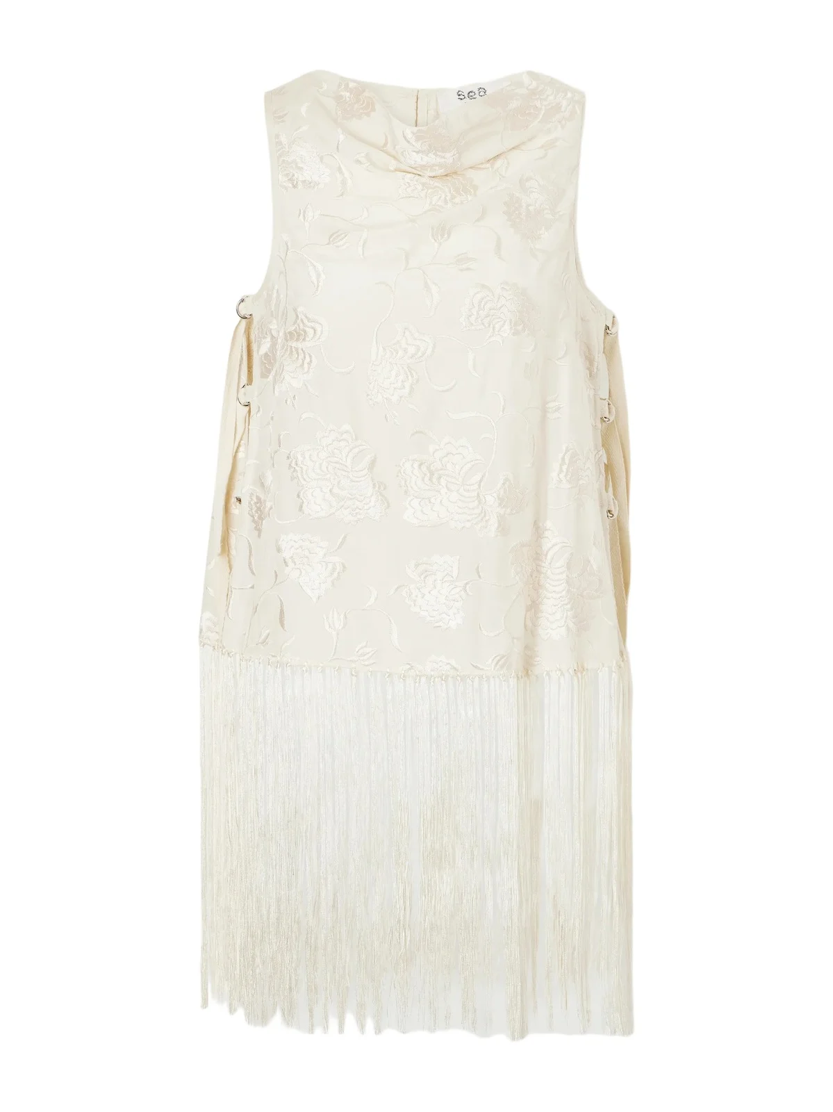 Sea Priscilla Floral-embroidered Fringed Crepe Vest