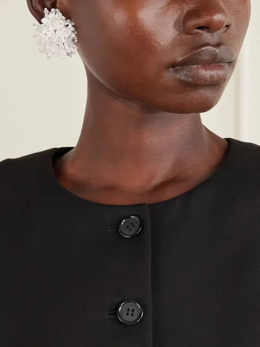 Oscar de la Renta Bead-embellished Clip Earrings | Thumbnail 2 Oscar de la Renta Bead-embellished Clip Earrings | Thumbnail 2