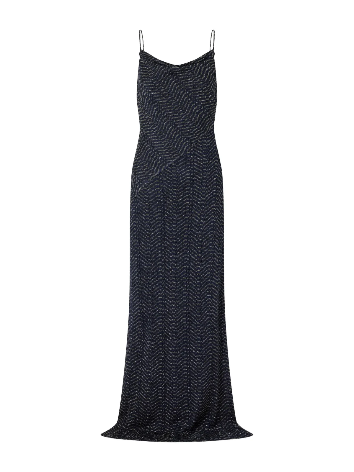 Striped Metallic Crochet-knit Maxi Dress