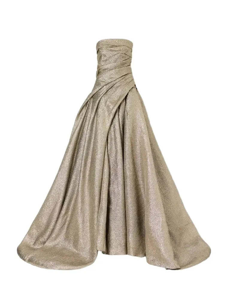 Marmar Halim Off-the-shoulder Draped Brocade Gown | Image 1 Marmar Halim Off-the-shoulder Draped Brocade Gown | Image 1