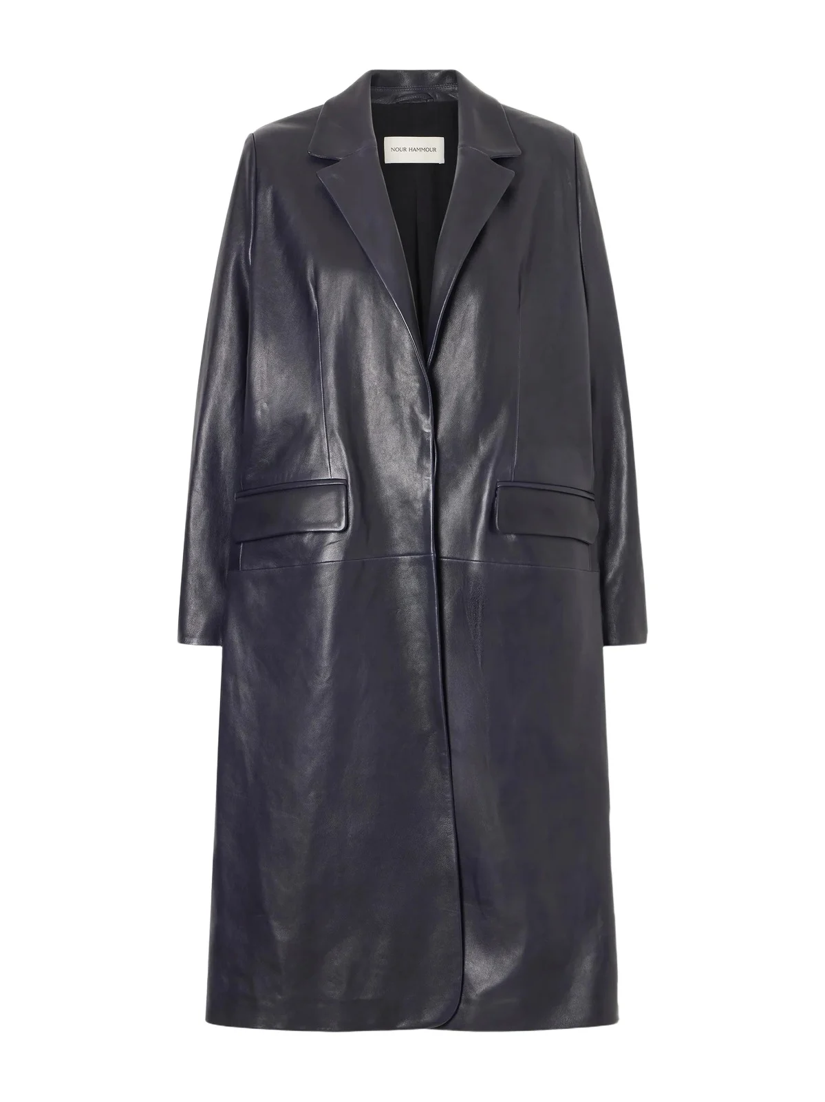Nour Hammour Isaline Leather Coat