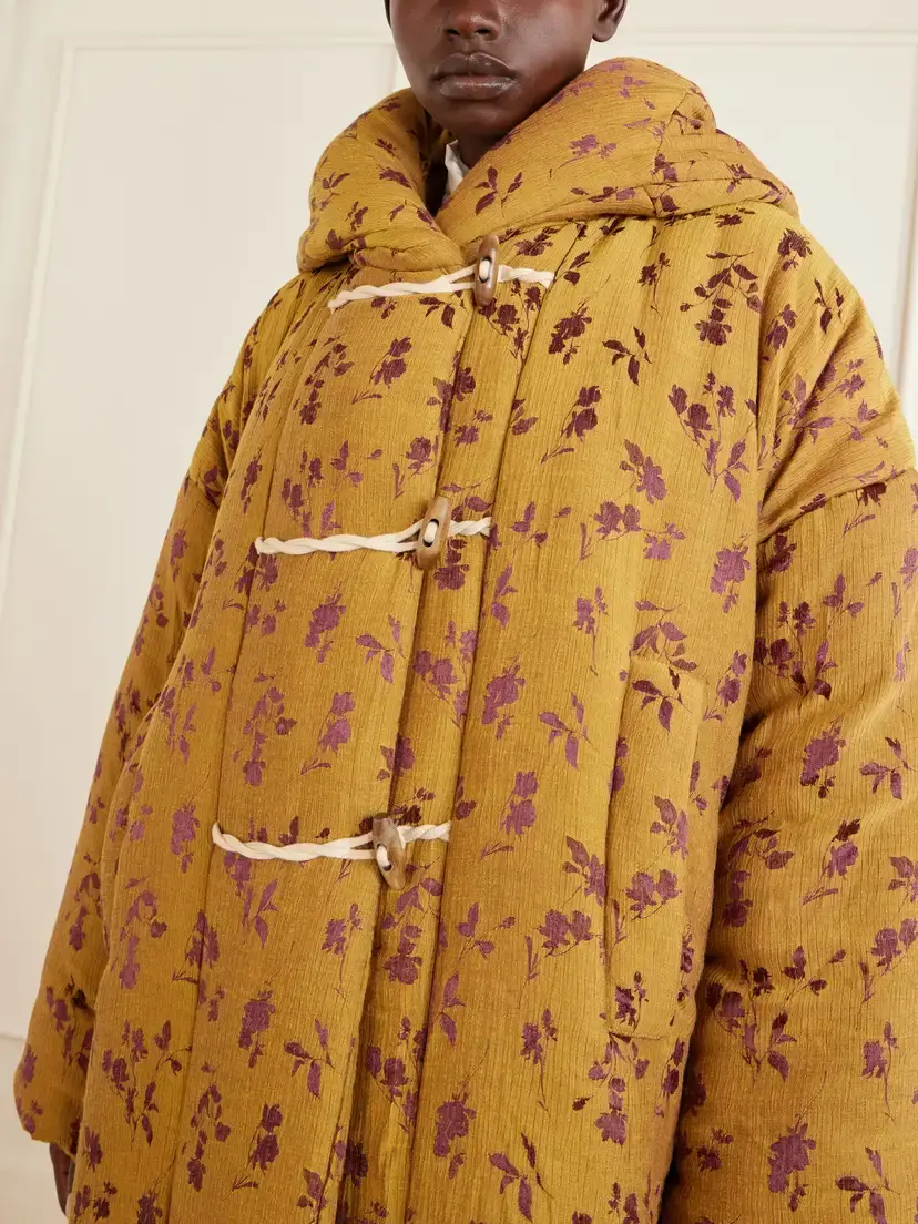 Dries Van Noten Hooded Padded Floral-jacquard Long Jacket | Thumbnail 5