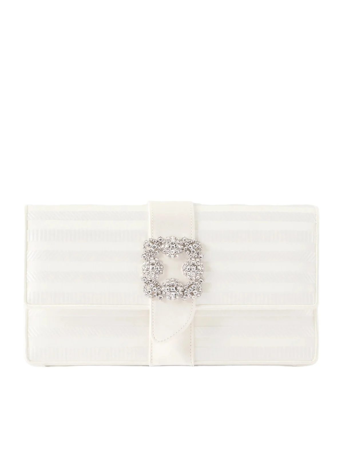 Manolo Blahnik Capri Crystal-embellished Silk-jacquard Clutch