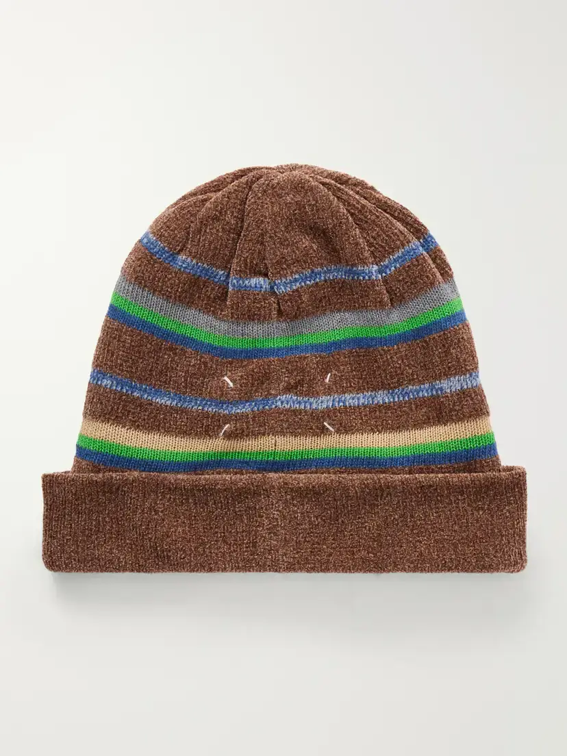 Maison Margiela Stripped Cotton And Wool-blend Beanie | Thumbnail 3