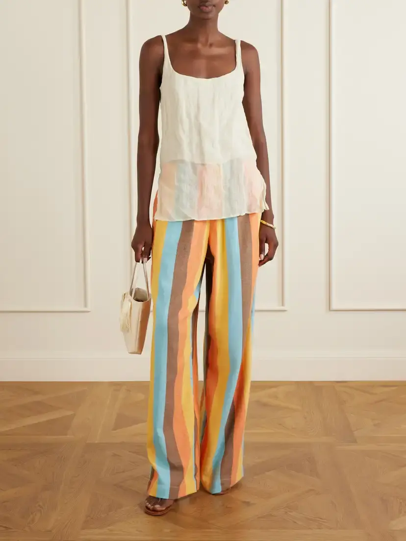 Marrakshi Life The Palazzo Striped Cotton-blend Straight-leg Pants | Thumbnail 2 Marrakshi Life The Palazzo Striped Cotton-blend Straight-leg Pants | Thumbnail 2