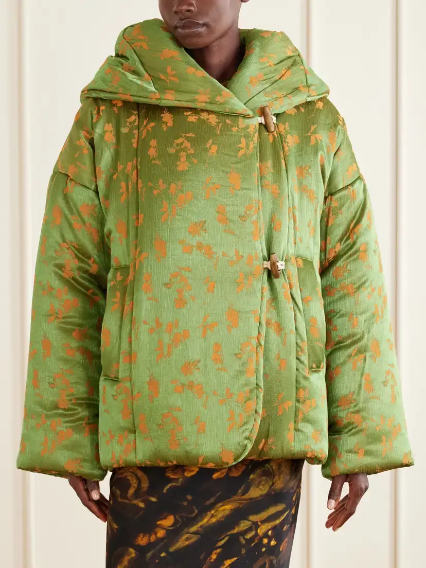 Dries Van Noten Hooded Padded Floral-jacquard Short Jacket | Thumbnail 3