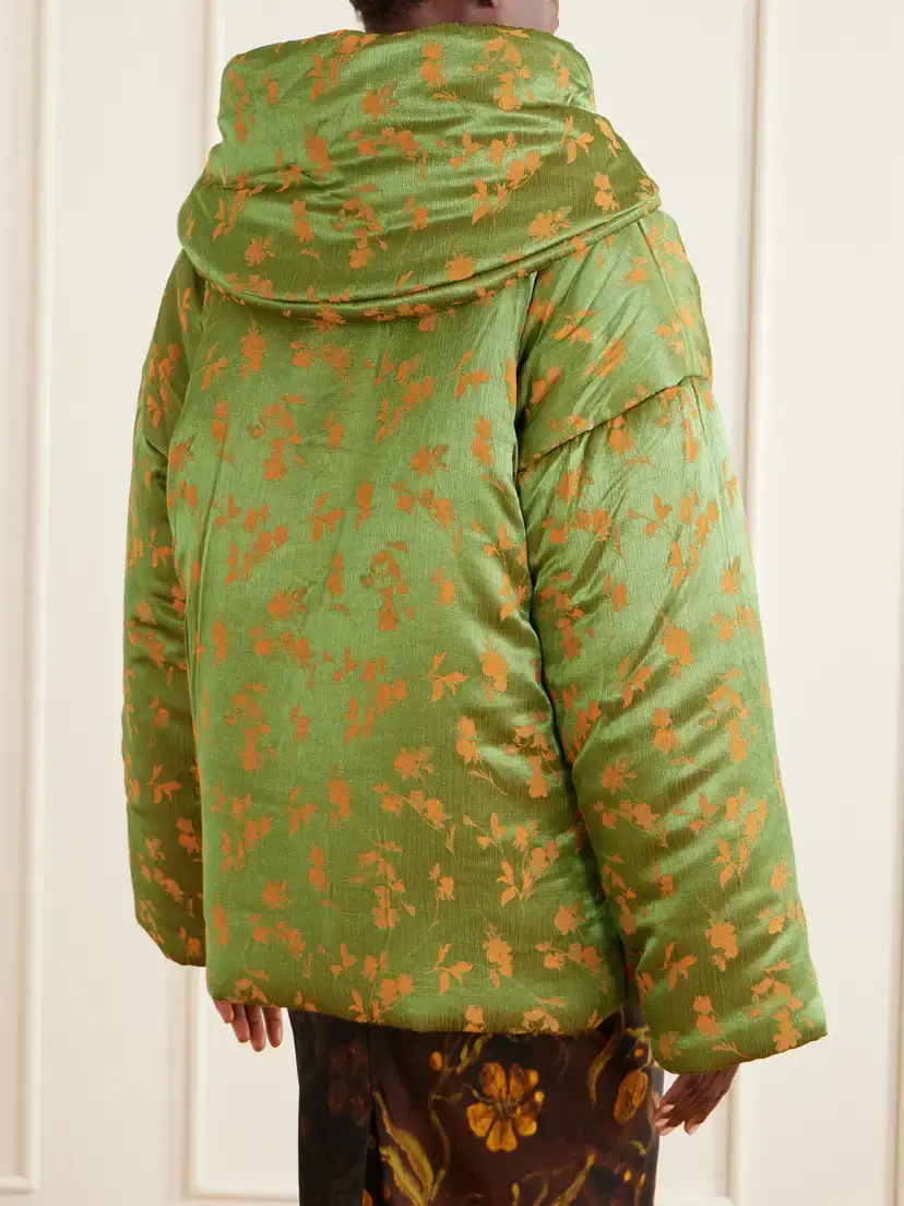 Dries Van Noten Hooded Padded Floral-jacquard Short Jacket | Thumbnail 4
