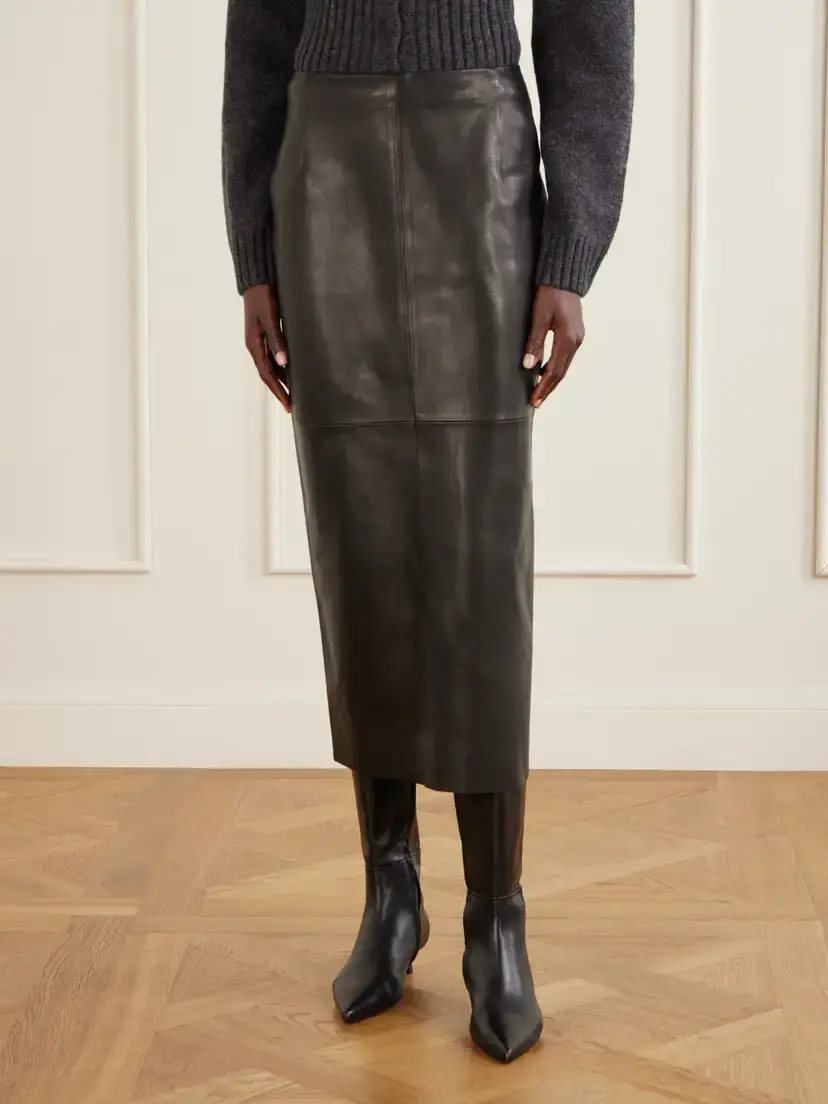 Nour Hammour Selly Paneled Leather Maxi Skirt | Thumbnail 3 Nour Hammour Selly Paneled Leather Maxi Skirt | Thumbnail 3