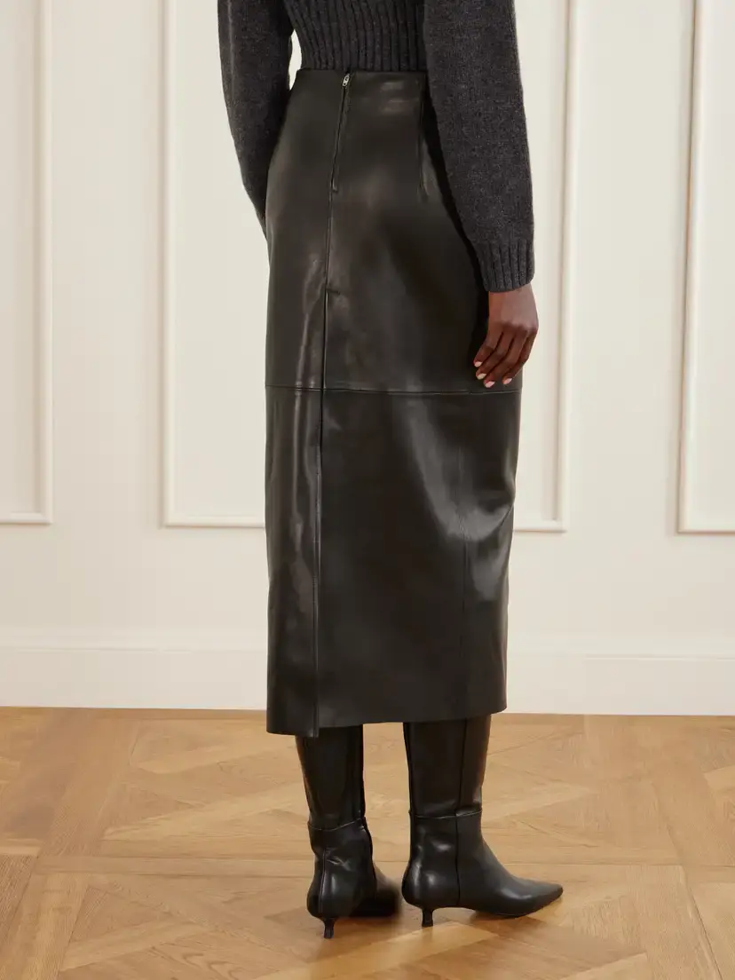 Nour Hammour Selly Paneled Leather Maxi Skirt | Thumbnail 4 Nour Hammour Selly Paneled Leather Maxi Skirt | Thumbnail 4