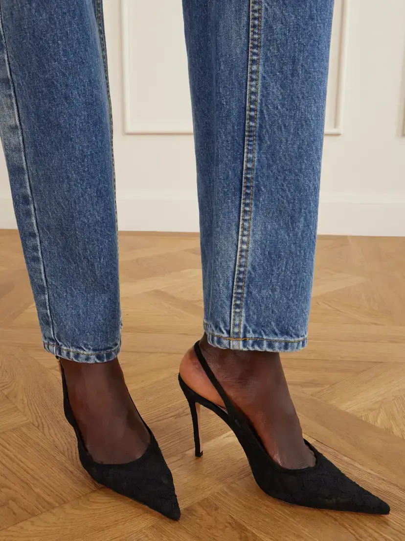 Gianvito Rossi Sofia 95 Suede-trimmed Lace Slingback Pumps | Thumbnail 2 Gianvito Rossi Sofia 95 Suede-trimmed Lace Slingback Pumps | Thumbnail 2