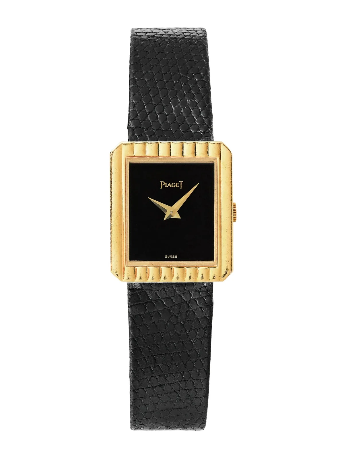 Stephanie Windsor + Piaget Vintage 1981 Mini Protocole Hand-wound 18-karat Gold Onyx Watch, Ref. 41546