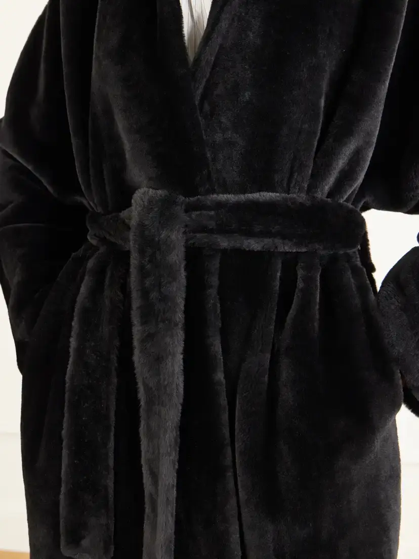 Nour Hammour Raquel Belted Paneled Shearling Coat | Thumbnail 4 Nour Hammour Raquel Belted Paneled Shearling Coat | Thumbnail 4