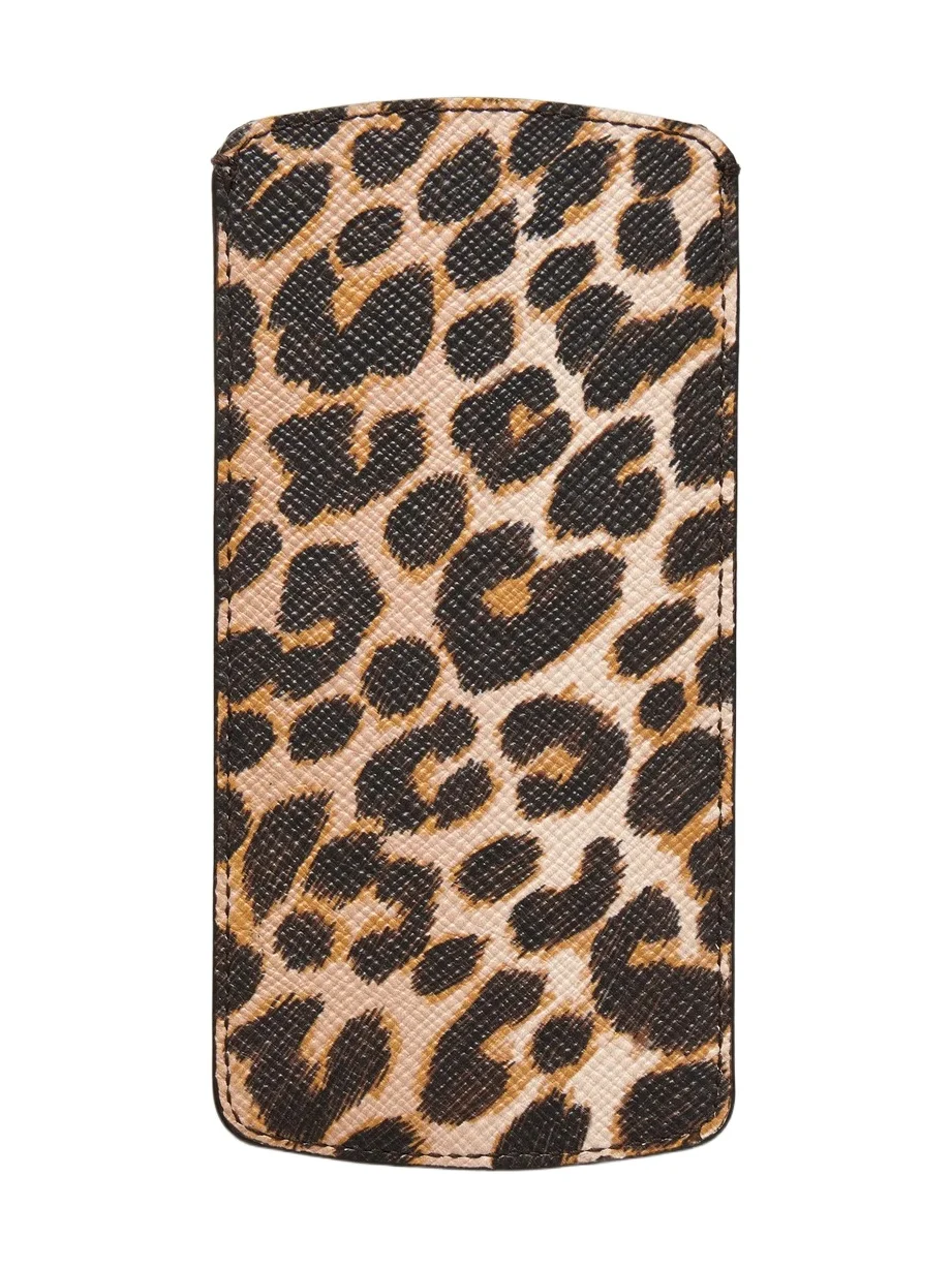 Panama Leopard-print Leather Glasses Case Panama Leopard-print Leather Glasses Case