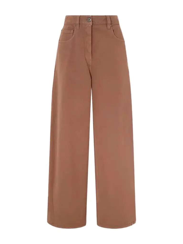 Brunello Cucinelli Embellished High-rise Wide-leg Jeans | Image 1 Brunello Cucinelli Embellished High-rise Wide-leg Jeans | Image 1