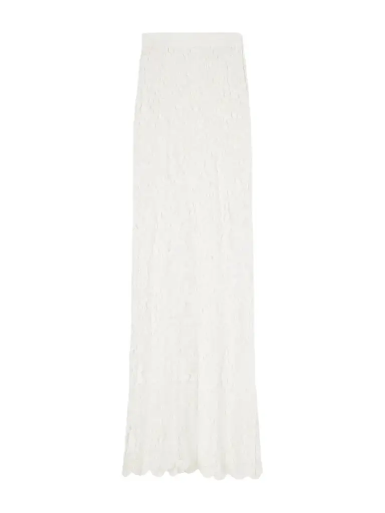 Miguelina Viviana Guipure Lace-trimmed Cotton Maxi Skirt
