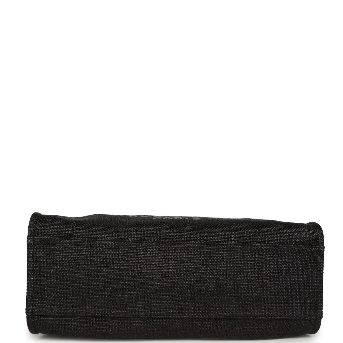 Chanel Chanel Large Deauville Shopping Tote Black, Grey Raffia, Black Canvas Light Gold Hardware | Thumbnail 6 Chanel Chanel Large Deauville Shopping Tote Black, Grey Raffia, Black Canvas Light Gold Hardware | Thumbnail 6