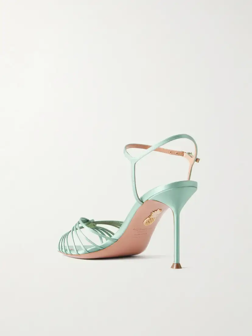 Aquazzura Serenity 85 Knotted Satin Sandals | Thumbnail 3 Aquazzura Serenity 85 Knotted Satin Sandals | Thumbnail 3