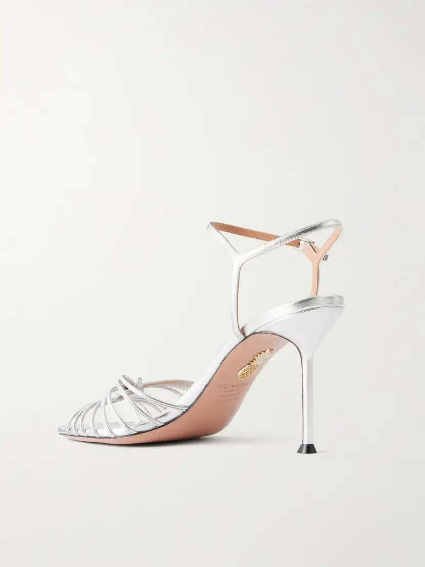 Aquazzura Serenity 85 Knotted Metallic Leather Sandals | Thumbnail 3 Aquazzura Serenity 85 Knotted Metallic Leather Sandals | Thumbnail 3