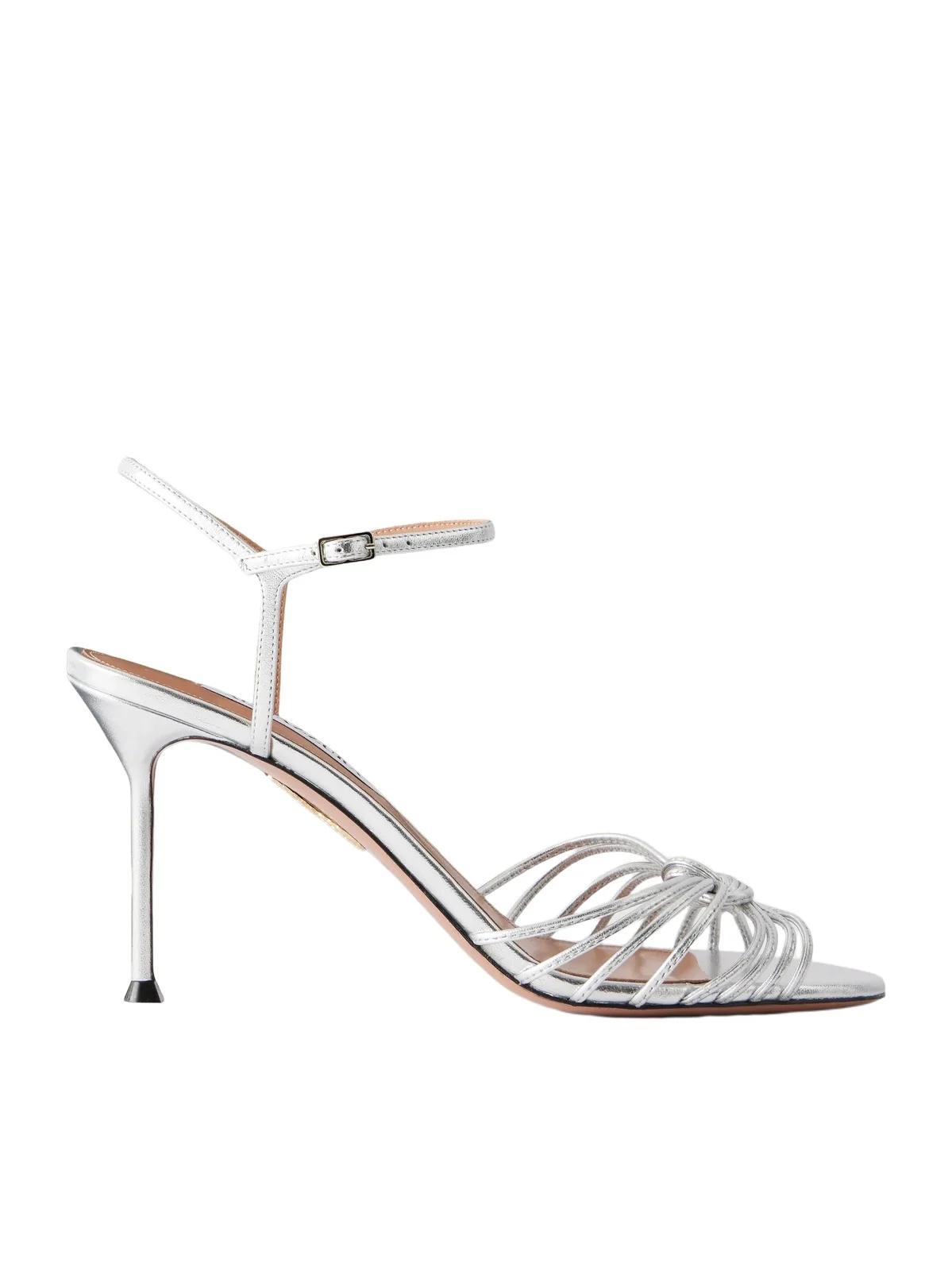 Serenity 85 Knotted Metallic Leather Sandals