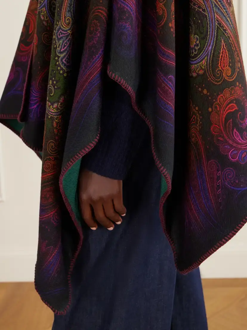 Etro Reversible Paisley-jacquard Wool-blend Cape | Thumbnail 5 Etro Reversible Paisley-jacquard Wool-blend Cape | Thumbnail 5