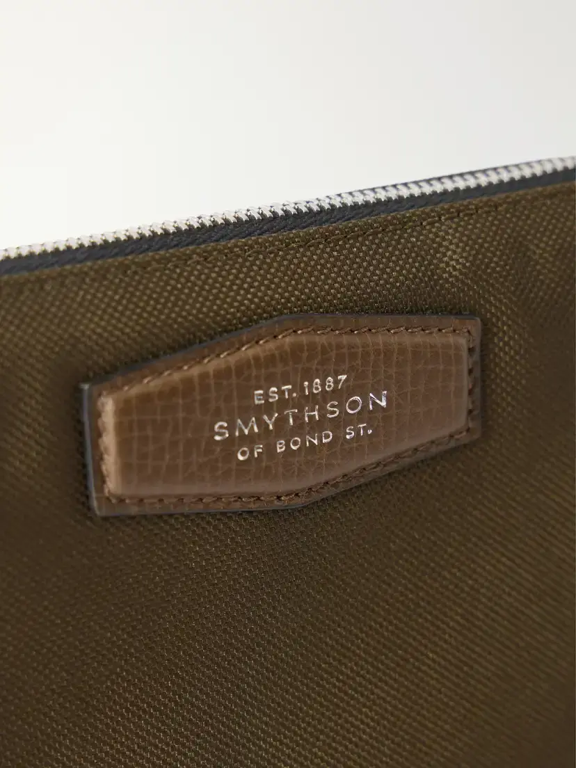 Smythson Norton Leather-trimmed Canvas Pouch | Thumbnail 3 Smythson Norton Leather-trimmed Canvas Pouch | Thumbnail 3
