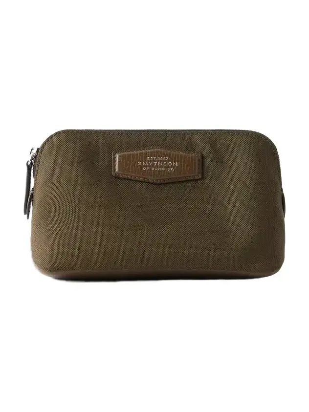 Smythson Norton Leather-trimmed Canvas Pouch