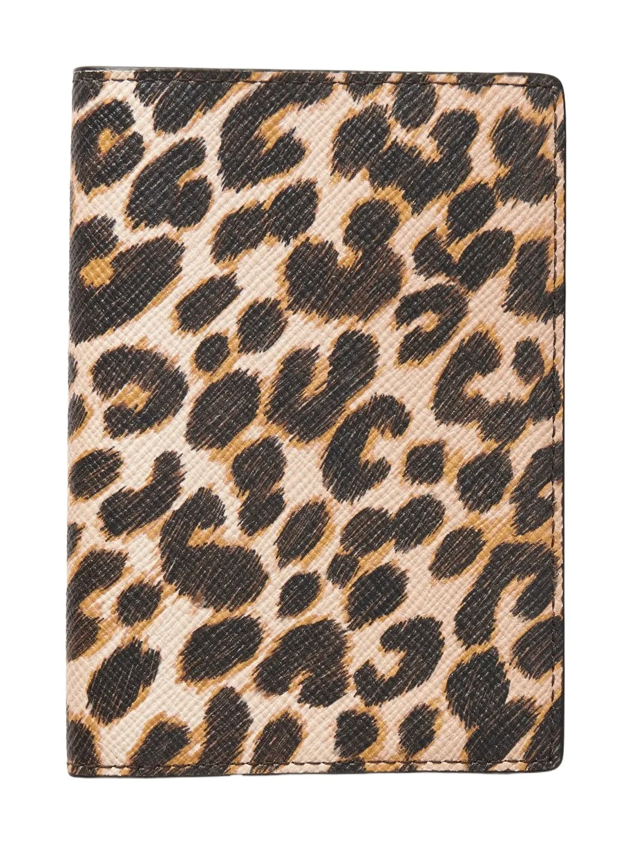 Panama Leopard-print Leather Passport Holder Panama Leopard-print Leather Passport Holder