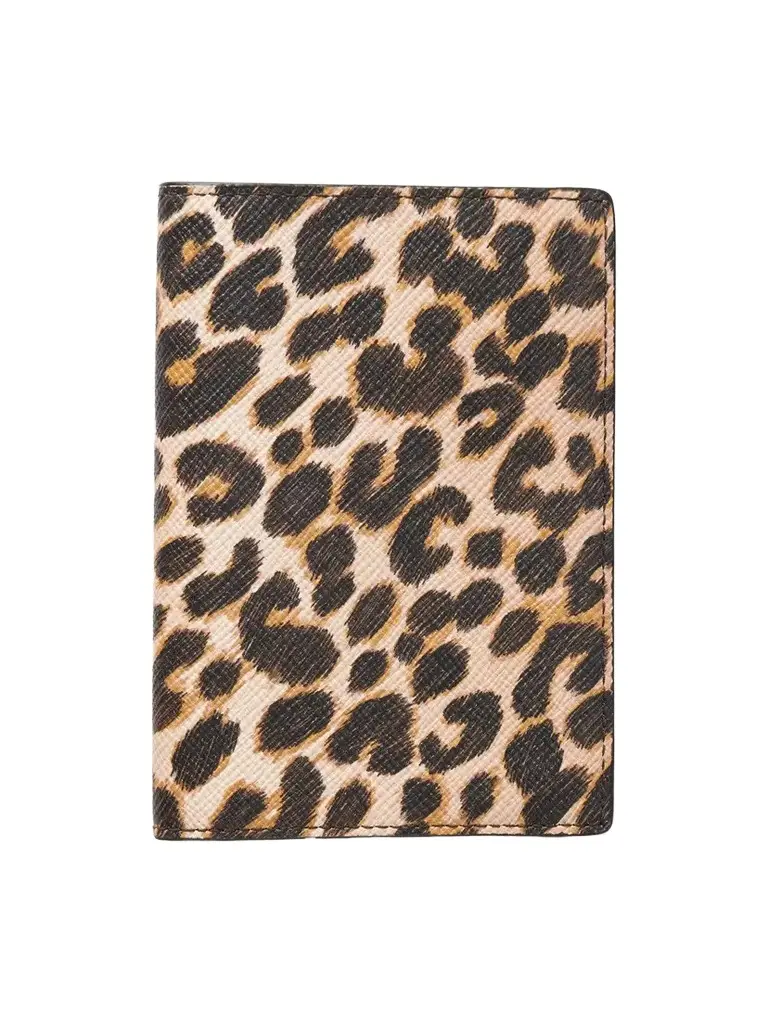 Smythson Panama Leopard-print Leather Passport Holder | Image 1 Smythson Panama Leopard-print Leather Passport Holder | Image 1