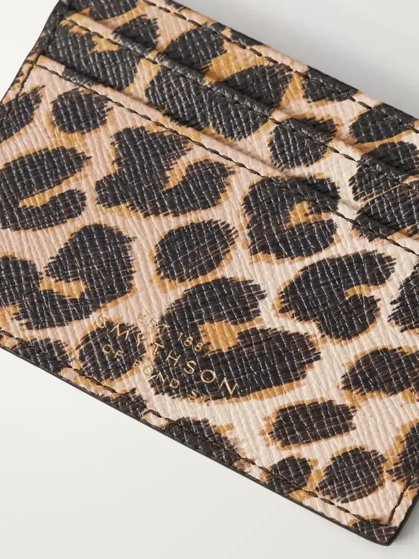 Smythson Panama Leopard-printed Leather Cardholder | Thumbnail 2