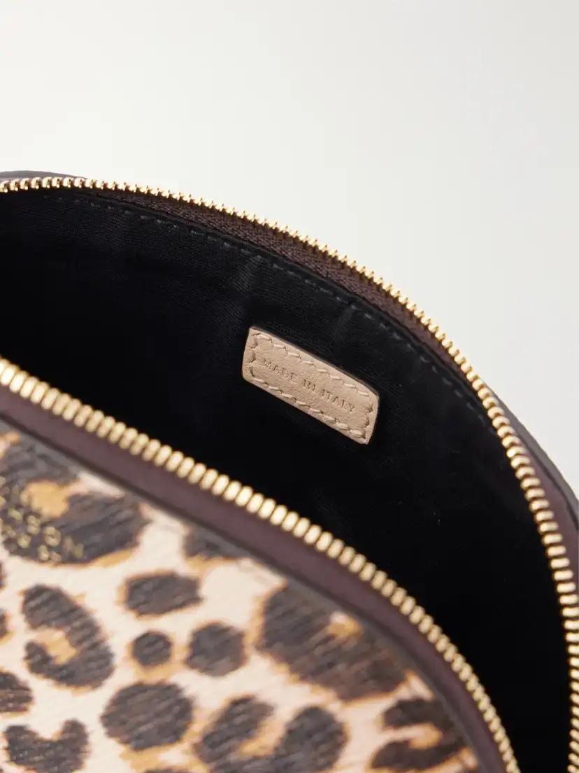 Smythson Panama Leopard-print Leather Cosmetics Case | Thumbnail 4