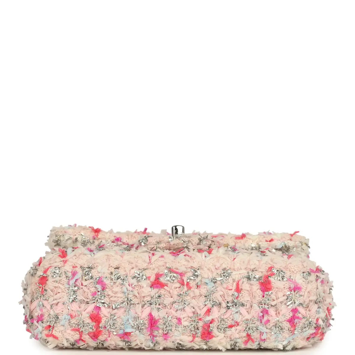 Chanel Chanel Mini Rectangular Flap Bag Pink, Multicolored Tweed Bouclé Silver Hardware | Thumbnail 6