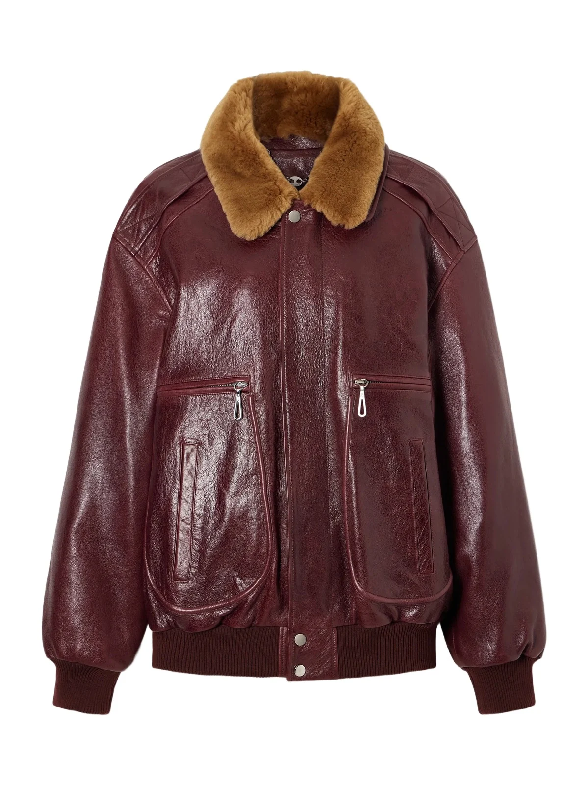 Shearling-trimmed Textured-leather Jacket Shearling-trimmed Textured-leather Jacket