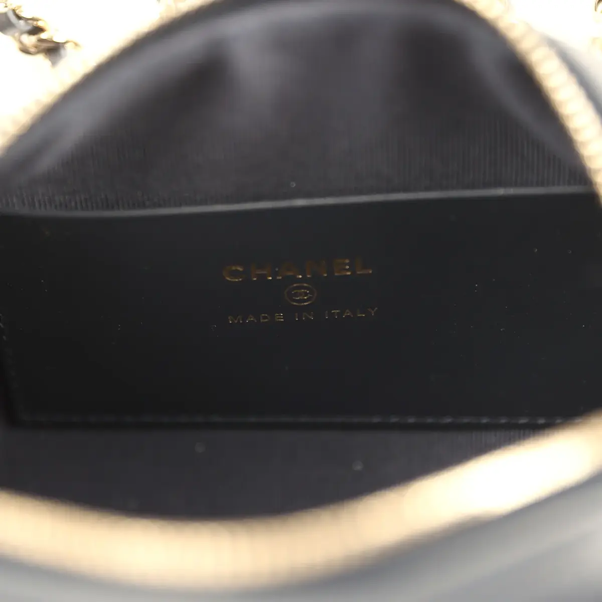 Chanel Chanel Mini Timeless Classic Barrel Bag with Chain Dark Blue Denim Light Gold Hardware | Thumbnail 9